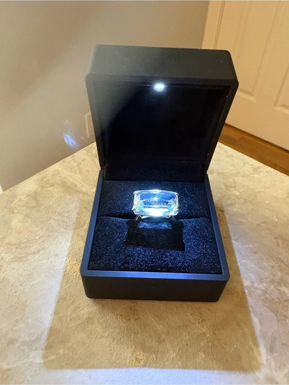 Statement Clear Crystal Cocktail Ring - Women Jewelry